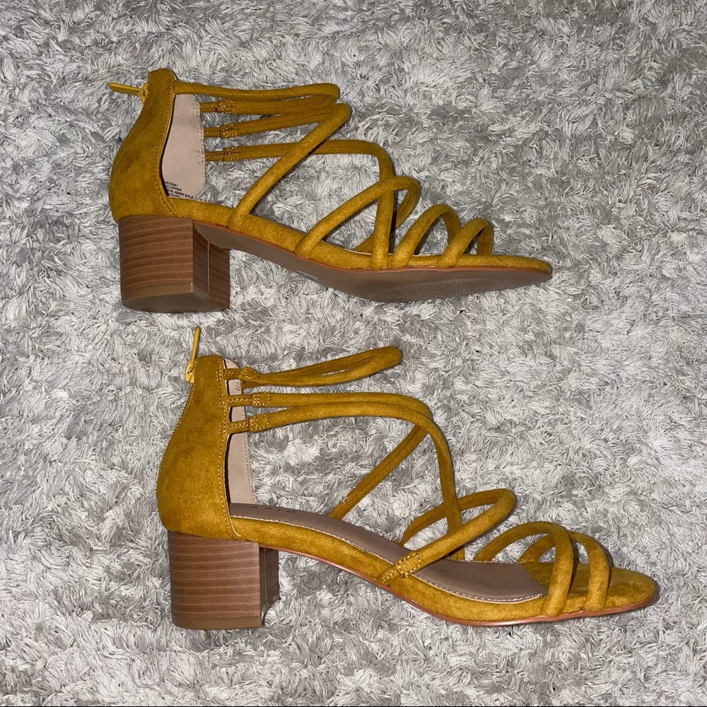 NWOT Torrid Yellow Strappy Heeled Sandals